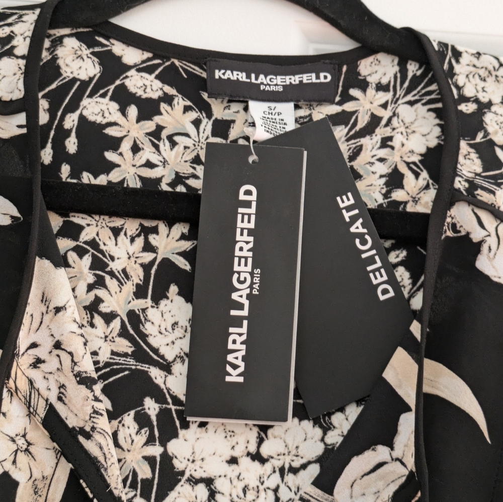 Karl Lagerfeld Beautiful Blouse Mixed Print S - Picture 8 of 12